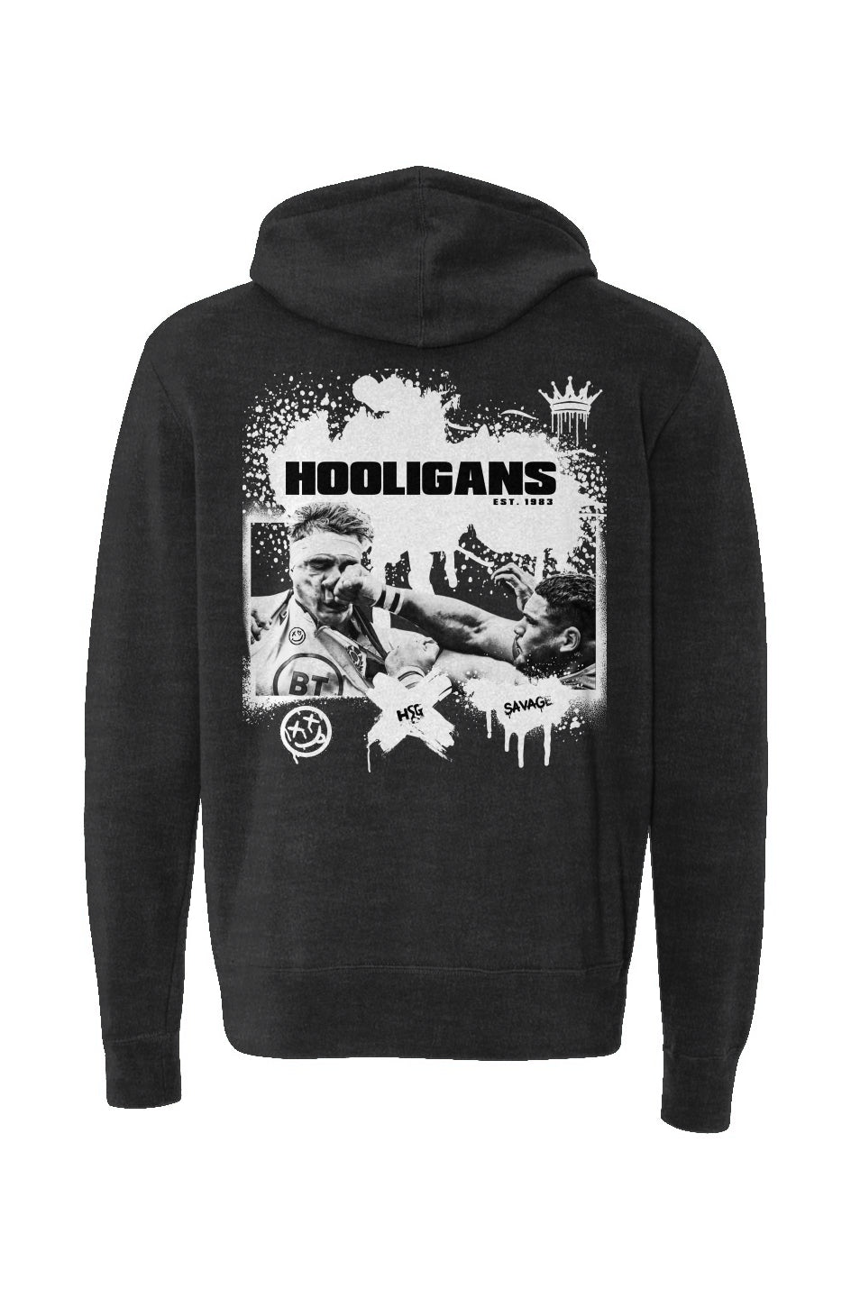 Hooligans Rugby Club Smash Face Zip Hoodie